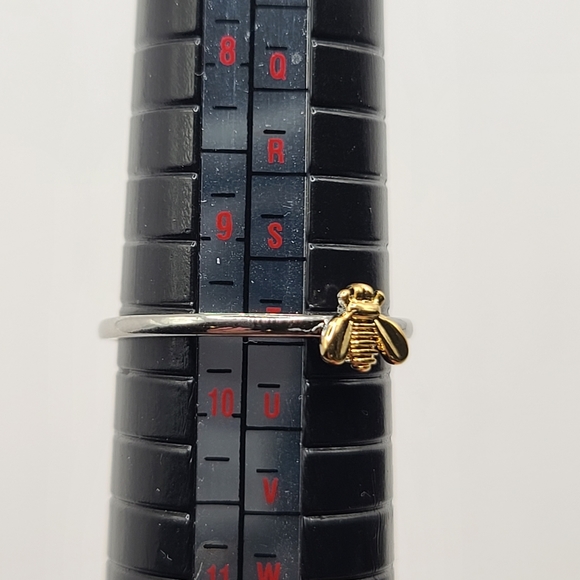 Dainty Bumble Bee Ring Gold and Silver Size 6.5 - Picture 9 of 15